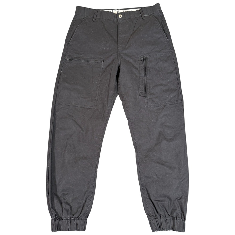 G Star Raw Cargo Jogger Pants Men 29 Black Denim Cotton Logo Tapered Leg Outdoor